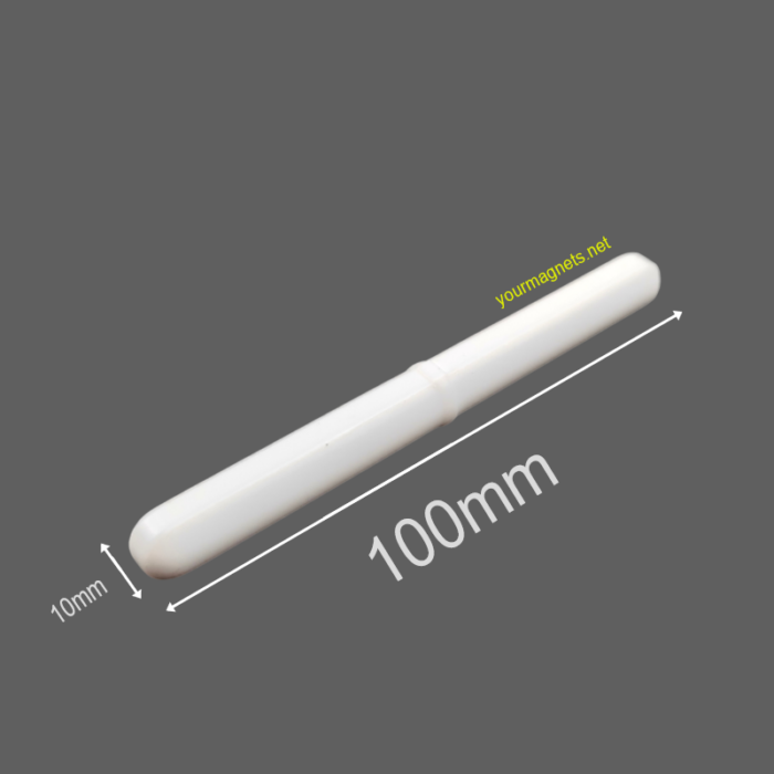 Magnetic stirrer bar 10mm x 100mm PTFE, Cylindrical with center ring