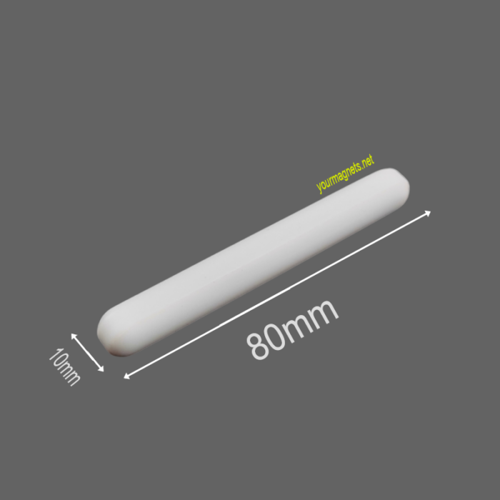 Magnetic stirring bar, PTFE, cylindrical, 10mm x 80mm