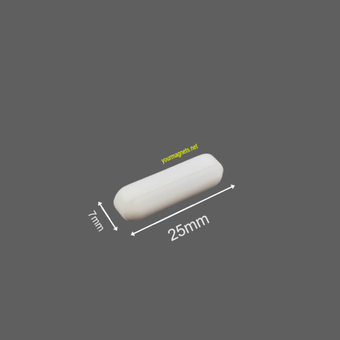 Magnetic stirring bar, PTFE, cylindrical, 7mm x 25mm