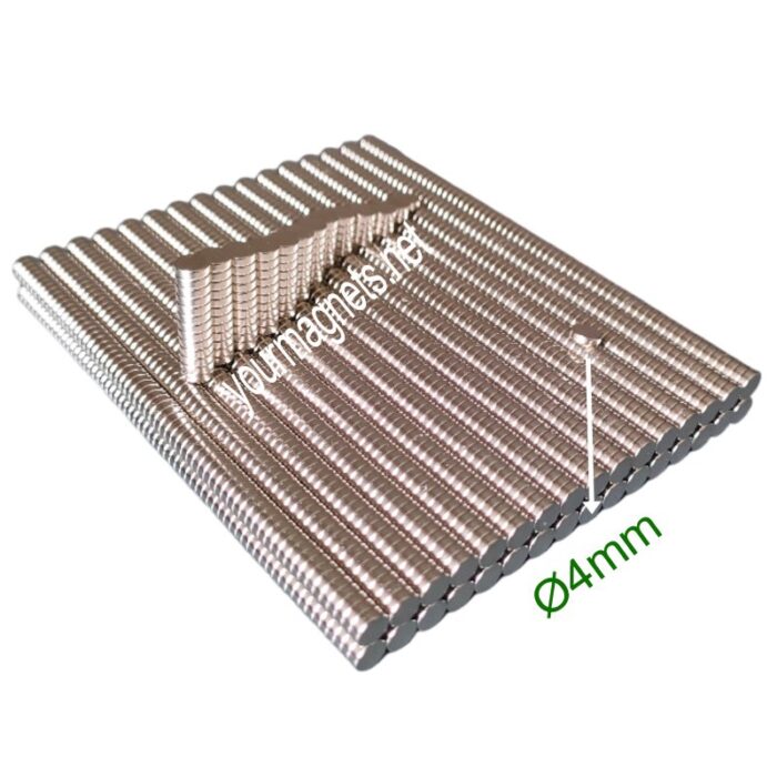 Neodymium magnet, round, 4mm diameter, 1.5mm height, N52