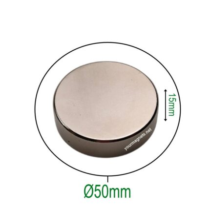 Neodymium magnet, round, 50mm diameter, 15mm height, N45