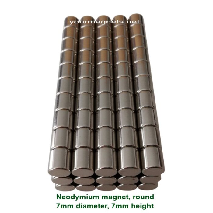 Neodymium magnet, round, 7mm diameter, 7mm height, N45