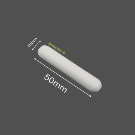 PTFE Magnetic Stir Bar – Cylindrical, 8 mm x 50 mm | Temperature Resistant –200°C to +260°C