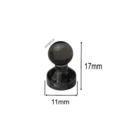 Cone Magnets 11 mm × 17 mm Black Transparent – Neodymium Core (Pack of 20)