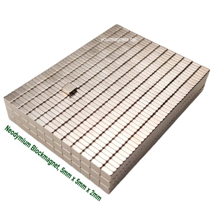 Neodymium Blockmagnet, 5mm x 5mm x 2mm, N52