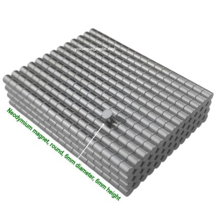 Neodymium magnet, round, 6mm diameter, 6mm height, N35