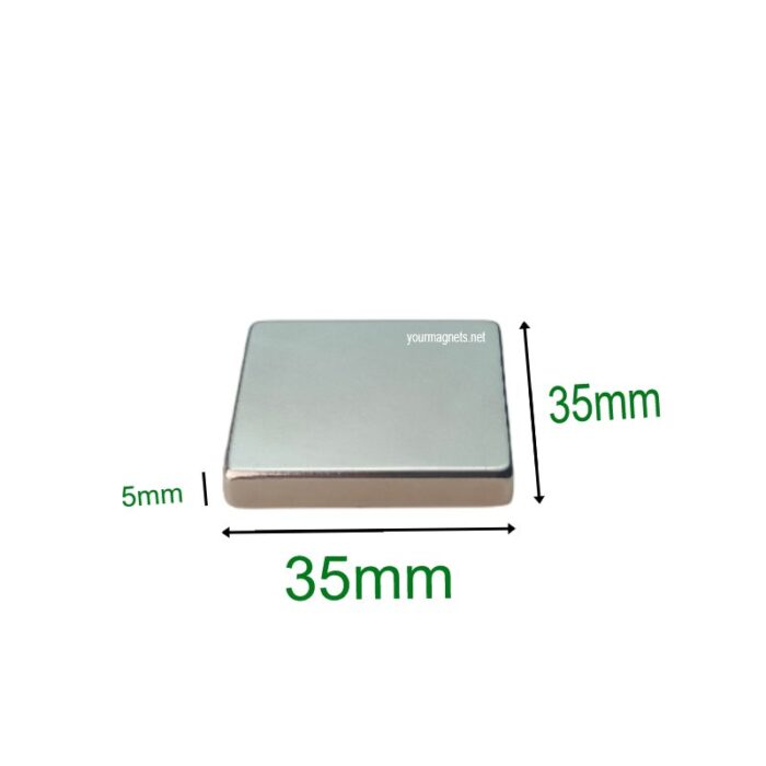 Neodymium Blockmagnet, 35mm x 35mm x 5mm, N45