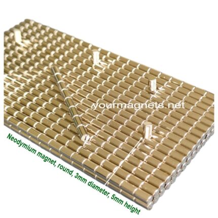 Neodymium magnet, round, 3mm diameter, 5mm height, N35