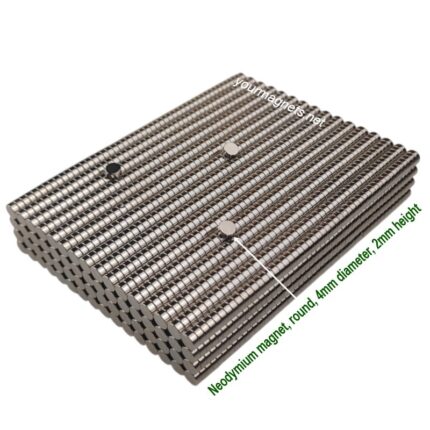 Neodymium magnet, round, 4mm diameter, 2mm height, N35