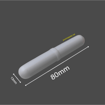 Magnetic stirrer bar 13mm x 80mm PTFE, Cylindrical with center ring