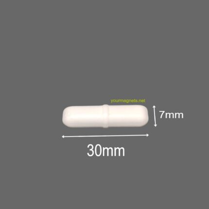 Magnetic stirrer bar 7mm x 30mm PTFE, Cylindrical with center ring