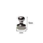 Cone Magnet Ø12×16 mm, Silver, with Neodymium Core – Pack of 12