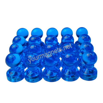 Cone Magnets 11 mm × 17 mm Blue Transparent – Neodymium Core (Pack of 20)