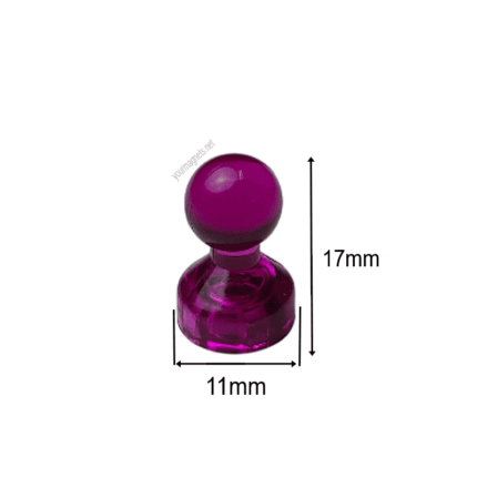 Cone Magnets 11 mm × 17 mm Pink Transparent – Neodymium Core (Pack of 20)