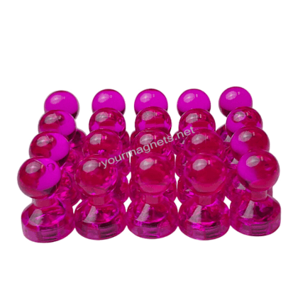 Cone Magnets 11 mm × 17 mm Pink Transparent – Neodymium Core (Pack of 20)