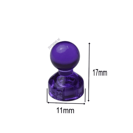 Cone Magnets 11 mm × 17 mm Purple Transparent – Neodymium Core (Pack of 20)