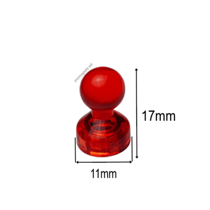 Cone Magnets 11 mm × 17 mm Red Transparent – Neodymium Core (Pack of 20)