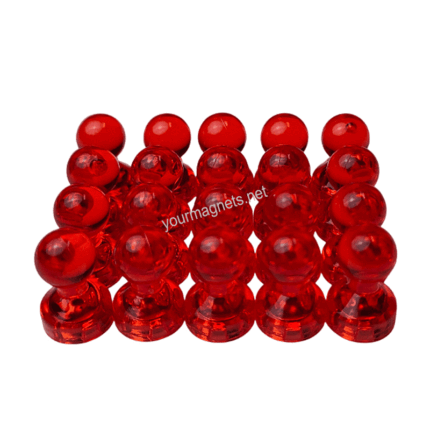 Cone Magnets 11 mm × 17 mm Red Transparent – Neodymium Core (Pack of 20)