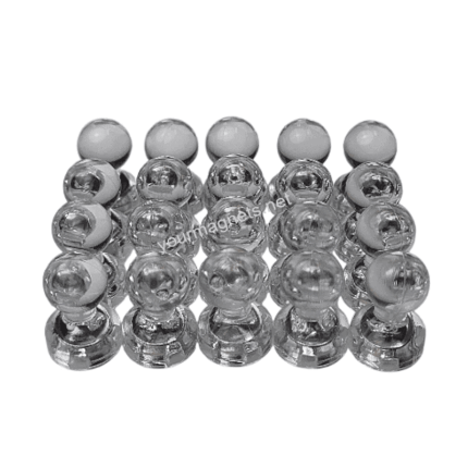Cone Magnets 11 mm × 17 mm White Transparent – Neodymium Core (Pack of 20)