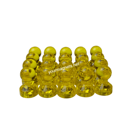 Cone Magnets 11 mm × 17 mm Yellow Transparent – Neodymium Core (Pack of 20)