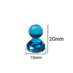 Cone Magnets 15 mm × 20 mm Blue Transparent – Neodymium Core (Pack of 20)