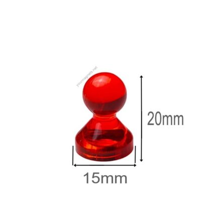 Cone Magnets 15 mm × 20 mm Red Transparent – Neodymium Core (Pack of 20)