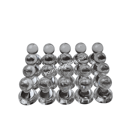 Cone Magnets 15 mm × 20 mm White Transparent – Neodymium Core (Pack of 20)