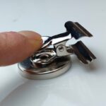 Set of 10 Magnetic Clips, 30 mm, Silver, Ferrite-Magnet Core