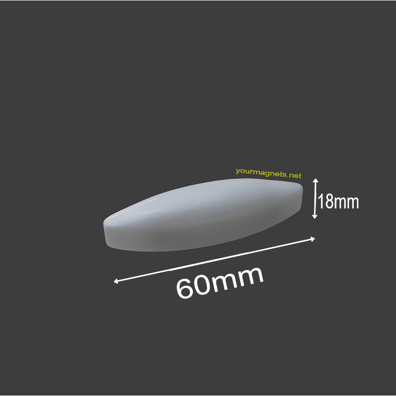 Magnetic stirrer bar 18mm x 60mm PTFE, Oval