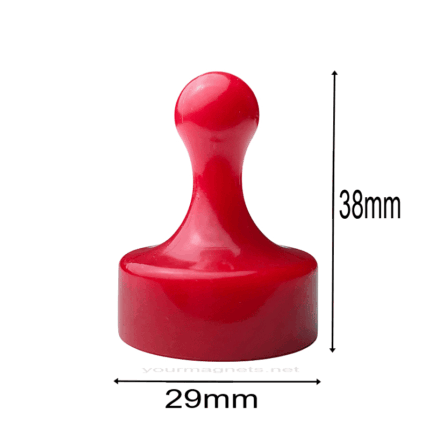 Cone Magnets Ø29×38 mm, Red, with Neodymium Core – Set of 4