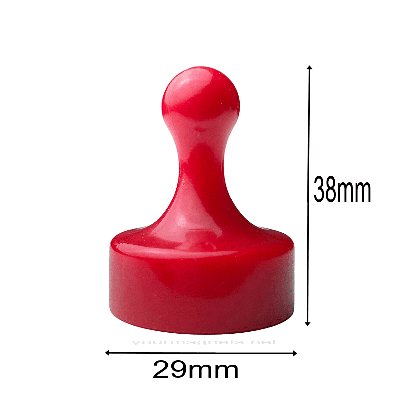 Cone Magnets Ø29×38 mm, Red, with Neodymium Core – Set of 4