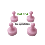 Cone Magnets Ø29×38 mm, Pink, with Neodymium Core – Set of 4