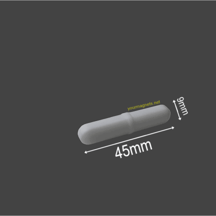 Magnetic stirrer bar 9mm x 45mm PTFE, Cylindrical with center ring