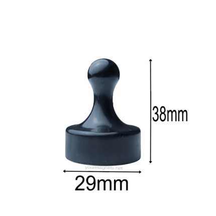 Cone Magnets Ø29×38 mm, Black, with Neodymium Core – Set of 4